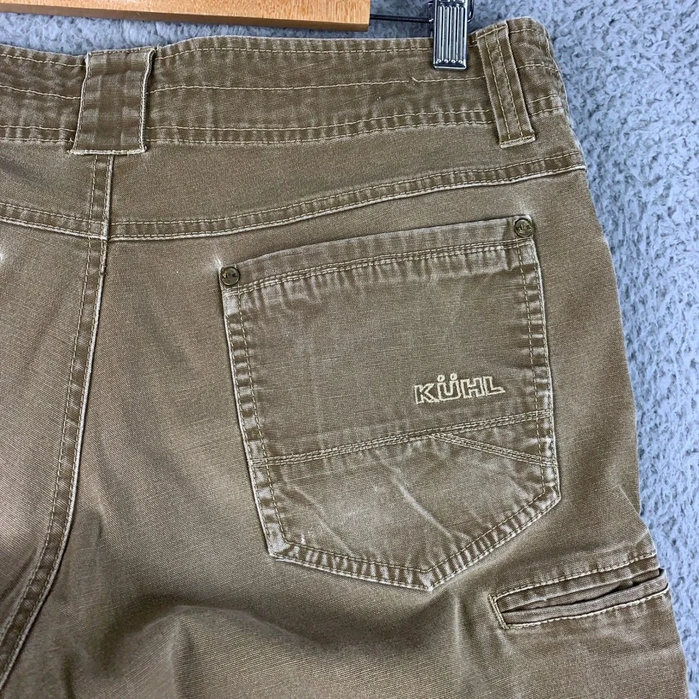 KUHL Kanvus Jean Pants Mens 34x34 Brown Outdoor Stretch Canvas Articulated Knee
